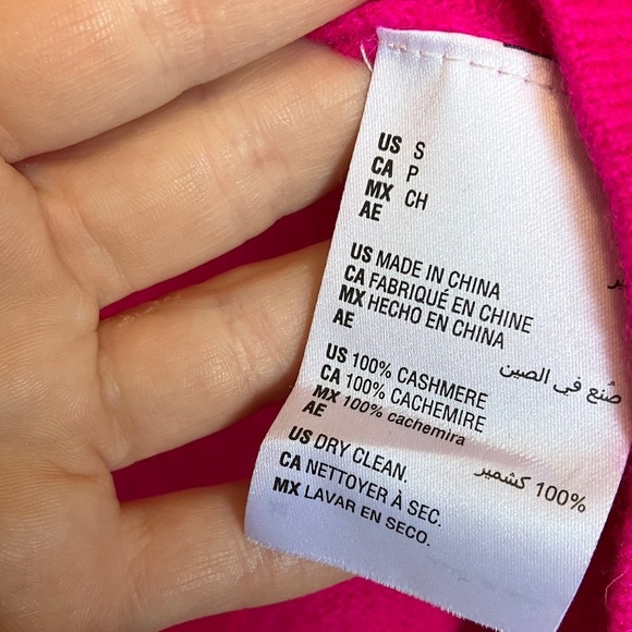 Charter Club 100% Cashmere Hot Pink Fuchsia Open Front Cardigan - Picture 3 of 4